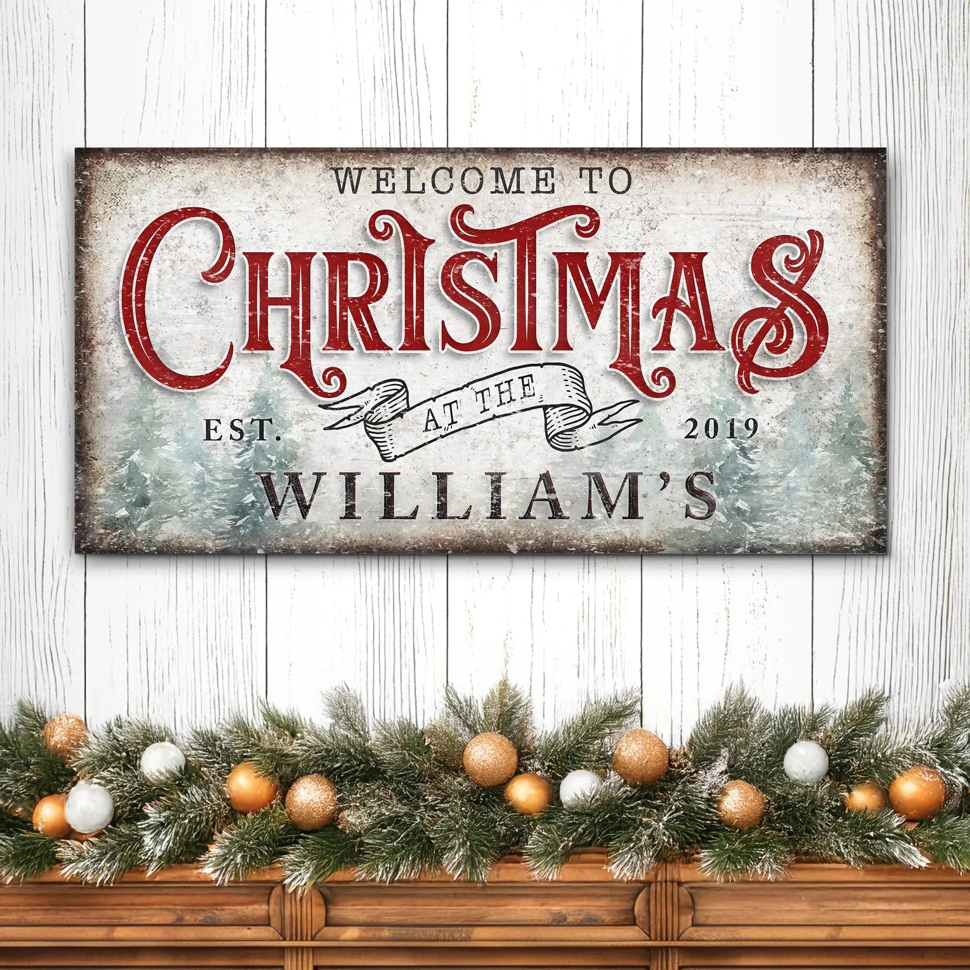 Family Welcome To Christmas Sign IV suitedtosucceed